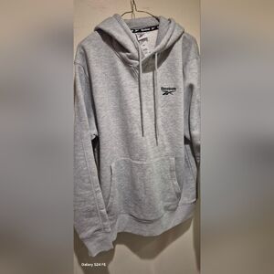 Reebok Light Gray Pullover Hoodie Mens